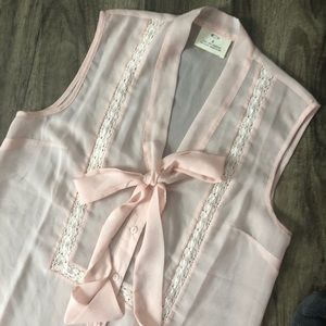 Pins and Needles blush bow blouse
